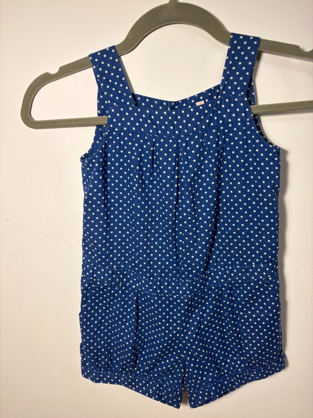 Bonpoint navy and white polka dot romper size 6